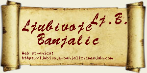 Ljubivoje Banjalić vizit kartica